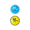 Simple 24 hour service icon Royalty Free Stock Photo