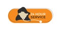 Simple 24-hour service icon, customer service for medical clinics