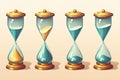 Simple Hourglass Collection, Sand Clocks for Sprite Sheet Animation, Vintage Hourglass Timer Sand