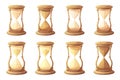 Simple Hourglass Collection, Sand Clocks for Sprite Sheet Animation, Vintage Hourglass Timer Sand