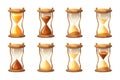 Simple Hourglass Collection, Sand Clocks for Sprite Sheet Animation, Vintage Hourglass Timer Sand