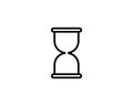 Simple hourglass and sandglass timer or clock line icon. Symbol and sign vector illustration design. Isolated on white