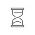 Simple hourglass and sandglass timer or clock line icon. Symbol and sign vector illustration design. Isolated on white