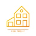 Simple house with garage pixel perfect gradient linear vector icon Royalty Free Stock Photo