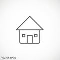 Simple house icon with door and windows in minimalist design style Royalty Free Stock Photo