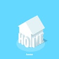 Simple house icon of white color on a blue background Royalty Free Stock Photo