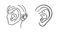 Simple Human Ear Outline for Basic Anatomy, vector design Generative AI Royalty Free Stock Photo