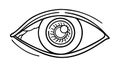 Simple Human Eye Outline Icon for Vision & Perception, vector design Generative AI Royalty Free Stock Photo