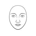Simple human face line art Royalty Free Stock Photo