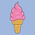 Simple Ice cream, hand drawn vector illustration Royalty Free Stock Photo