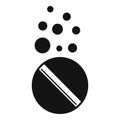 Black effervescent pill dissolving in water icon Royalty Free Stock Photo