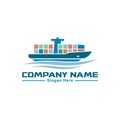 Simple icon of cargo ship Royalty Free Stock Photo