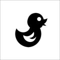 Simple icon of a children`s toy, waterfowl duckling, animal