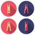 Simple icon clothespins.