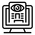 Computer showing eye tracking system monitoring user data Royalty Free Stock Photo