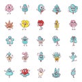 Spring Flowers Doodle Icons Pack