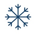 Simple icon of frost cold weather with snowflake. Abstract snow logo. Winter precipitation. Flat vector illustration in