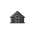 Simple icon of a house with a dark gray color scheme. Features a triangular roof