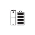 Simple icon old and new battery logo Royalty Free Stock Photo