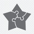 Simple icon pentagonal star puzzle in gray. Simple icon pentagonal star puzzle of the three elements Royalty Free Stock Photo