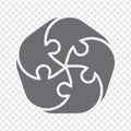 Simple icon puzzle in gray. Simple icon puzzle of the five elements on transparent background