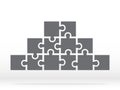 Simple icon puzzles in grey. Simple icon puzzle of the twelve elements on transparent background or your web site design, app, UI