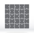 Simple icon puzzles in grey. Simple icon puzzle of the twenty five elements.