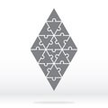 Simple icon rhombus puzzles in gray. Simple icon puzzle of the eighteen elements