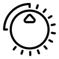 Round control panel with triangle button increasing power setting icon