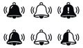 Simple icon set featuring ringing bell notifications for app and web design Royalty Free Stock Photo