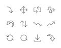 Simple Icon set related to Interface Arrows Royalty Free Stock Photo