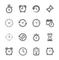 Simple Icon set related to Time