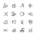 Simple icon set vision, eyesight, ophthalmology, eyes care, treatment and medicine concept. Contains such symbols