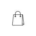 A simple icon of a shopping bag with a minimalist design. The bag has a rectangular Royalty Free Stock Photo