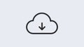 Cloud Download Icon on a Light Background Showing Data Transfer Royalty Free Stock Photo