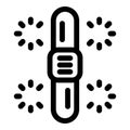 Simple icon of a smart watch with a loading status