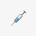 A simple icon of syringe with medicine