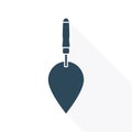 Simple icon trowel with long shadow.