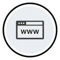 Simple Icon of a Web Browser Window with W Text symbol internet Royalty Free Stock Photo