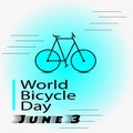 Simple icon world bicycle day with green tosca color Royalty Free Stock Photo