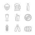 Simple icons beer set Royalty Free Stock Photo