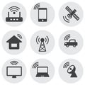 Simple icons internet of things and network