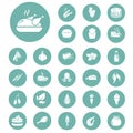 Set of twenty seven food icons