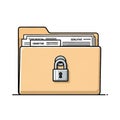 Secured Confidential and Sensitive Document Folder with Padlock Icon Data Protection Concept Royalty Free Stock Photo