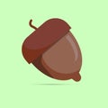 Simple illustration of an acorn vector design isolated on blue background Royalty Free Stock Photo