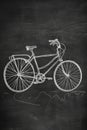 A simple illustration of a bicycle drawn on a blackboard Royalty Free Stock Photo