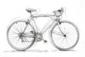 A simple illustration of a bicycle on a white background Royalty Free Stock Photo