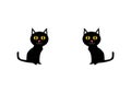 Simple Illustration of Black Cat