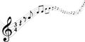 Black Music Notes in White Background Royalty Free Stock Photo