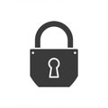 Simple illustration of a black padlock with a keyhole in the center. The design is Royalty Free Stock Photo